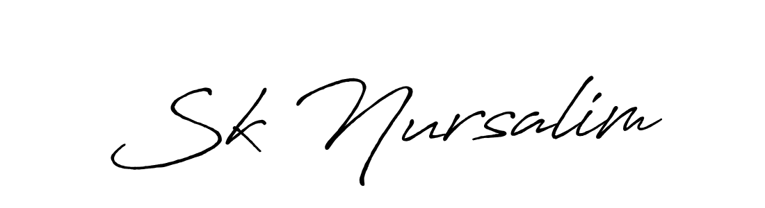 if you are searching for the best signature style for your name Sk Nursalim. so please give up your signature search. here we have designed multiple signature styles  using Antro_Vectra_Bolder. Sk Nursalim signature style 7 images and pictures png