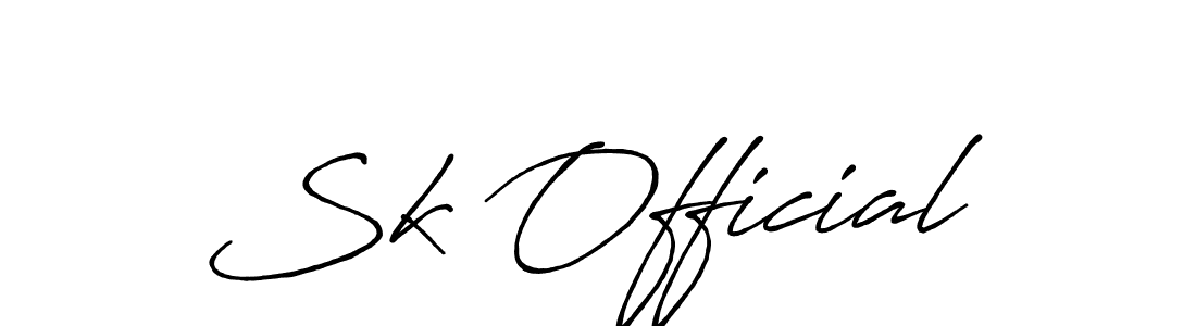Make a beautiful signature design for name Sk Official. With this signature (Antro_Vectra_Bolder) style, you can create a handwritten signature for free. Sk Official signature style 7 images and pictures png
