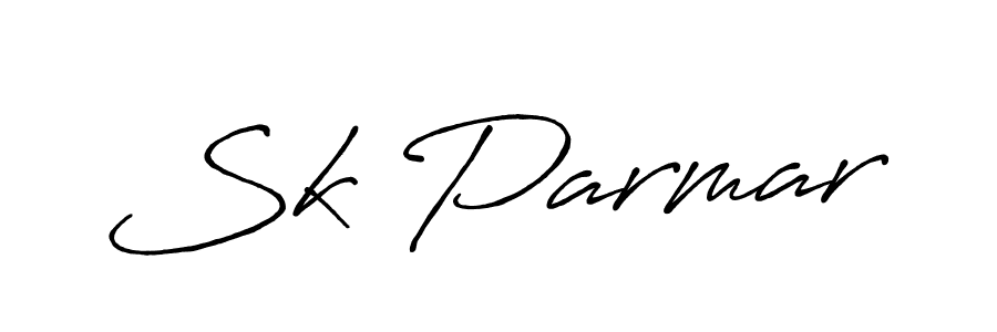 How to make Sk Parmar name signature. Use Antro_Vectra_Bolder style for creating short signs online. This is the latest handwritten sign. Sk Parmar signature style 7 images and pictures png