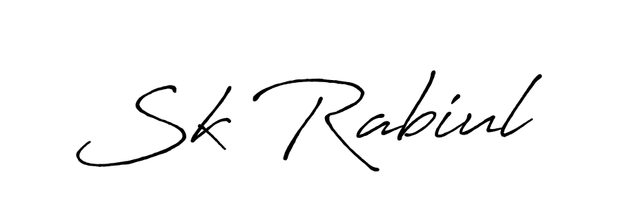 Design your own signature with our free online signature maker. With this signature software, you can create a handwritten (Antro_Vectra_Bolder) signature for name Sk Rabiul. Sk Rabiul signature style 7 images and pictures png