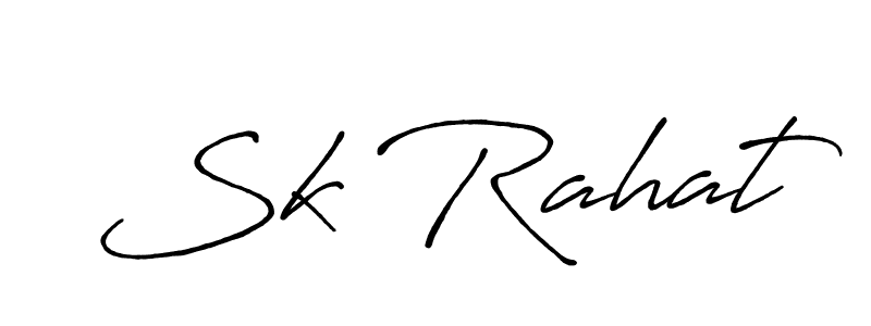 Use a signature maker to create a handwritten signature online. With this signature software, you can design (Antro_Vectra_Bolder) your own signature for name Sk Rahat. Sk Rahat signature style 7 images and pictures png