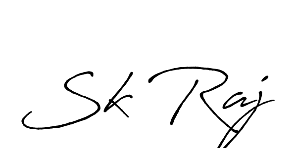 Make a beautiful signature design for name Sk Raj. With this signature (Antro_Vectra_Bolder) style, you can create a handwritten signature for free. Sk Raj signature style 7 images and pictures png