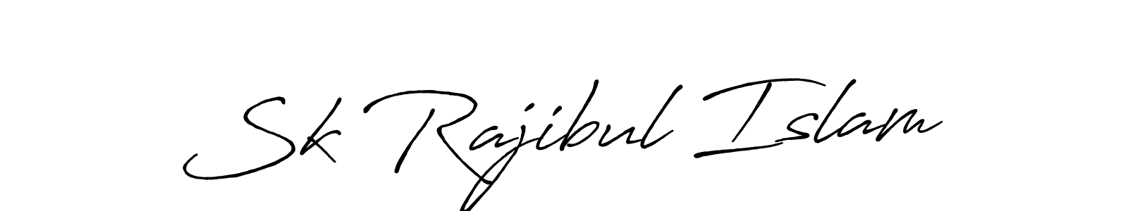 Make a beautiful signature design for name Sk Rajibul Islam. With this signature (Antro_Vectra_Bolder) style, you can create a handwritten signature for free. Sk Rajibul Islam signature style 7 images and pictures png