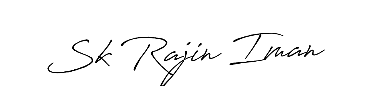 How to make Sk Rajin Iman name signature. Use Antro_Vectra_Bolder style for creating short signs online. This is the latest handwritten sign. Sk Rajin Iman signature style 7 images and pictures png