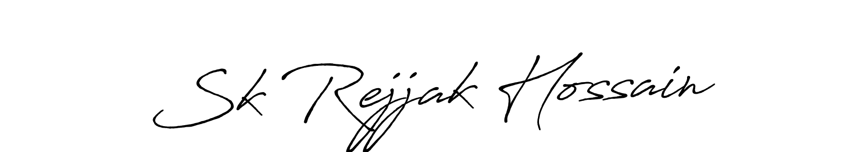 How to make Sk Rejjak Hossain name signature. Use Antro_Vectra_Bolder style for creating short signs online. This is the latest handwritten sign. Sk Rejjak Hossain signature style 7 images and pictures png
