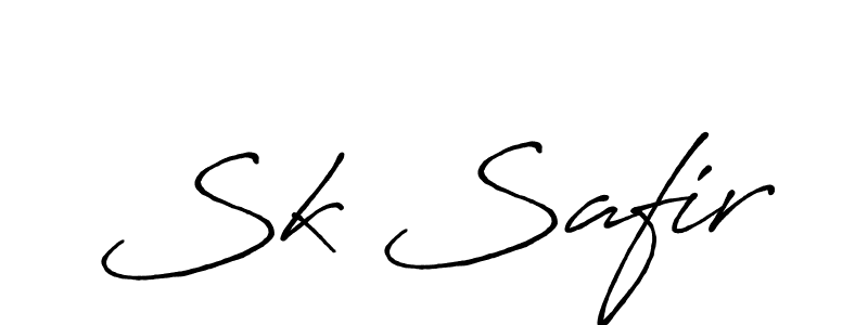 How to make Sk Safir name signature. Use Antro_Vectra_Bolder style for creating short signs online. This is the latest handwritten sign. Sk Safir signature style 7 images and pictures png