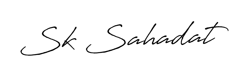 How to make Sk Sahadat name signature. Use Antro_Vectra_Bolder style for creating short signs online. This is the latest handwritten sign. Sk Sahadat signature style 7 images and pictures png