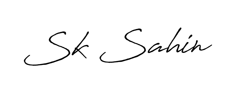 How to make Sk Sahin signature? Antro_Vectra_Bolder is a professional autograph style. Create handwritten signature for Sk Sahin name. Sk Sahin signature style 7 images and pictures png