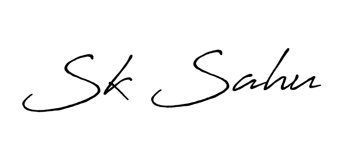 Use a signature maker to create a handwritten signature online. With this signature software, you can design (Antro_Vectra_Bolder) your own signature for name Sk Sahu. Sk Sahu signature style 7 images and pictures png