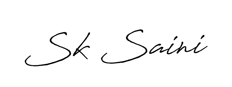 Also we have Sk Saini name is the best signature style. Create professional handwritten signature collection using Antro_Vectra_Bolder autograph style. Sk Saini signature style 7 images and pictures png