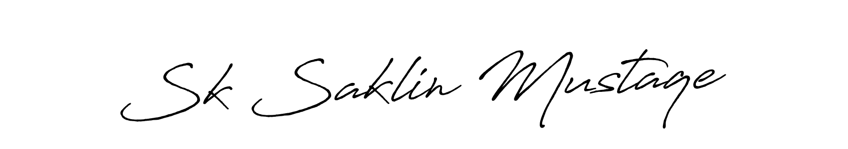 Create a beautiful signature design for name Sk Saklin Mustaqe. With this signature (Antro_Vectra_Bolder) fonts, you can make a handwritten signature for free. Sk Saklin Mustaqe signature style 7 images and pictures png