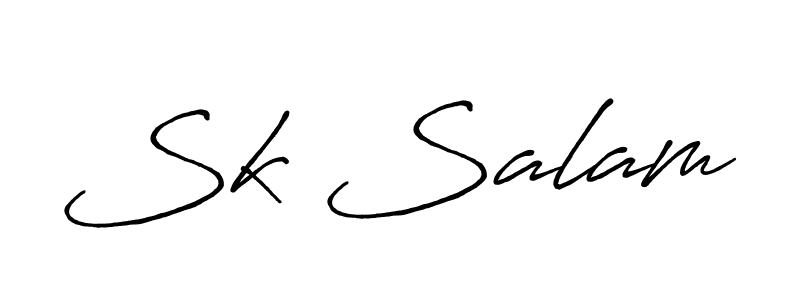 Use a signature maker to create a handwritten signature online. With this signature software, you can design (Antro_Vectra_Bolder) your own signature for name Sk Salam. Sk Salam signature style 7 images and pictures png