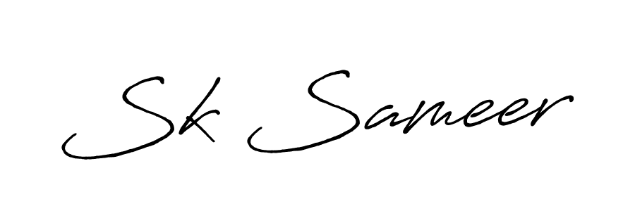 How to make Sk Sameer name signature. Use Antro_Vectra_Bolder style for creating short signs online. This is the latest handwritten sign. Sk Sameer signature style 7 images and pictures png