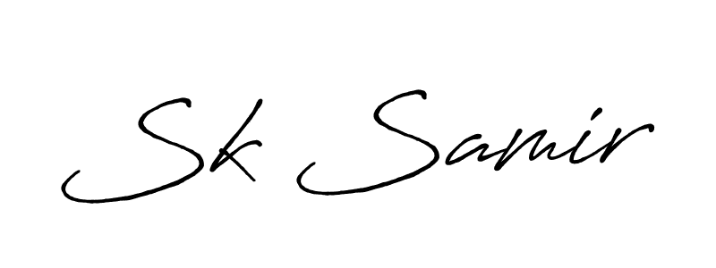 Create a beautiful signature design for name Sk Samir. With this signature (Antro_Vectra_Bolder) fonts, you can make a handwritten signature for free. Sk Samir signature style 7 images and pictures png