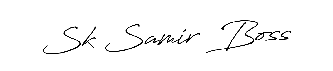 Use a signature maker to create a handwritten signature online. With this signature software, you can design (Antro_Vectra_Bolder) your own signature for name Sk Samir  Boss. Sk Samir  Boss signature style 7 images and pictures png