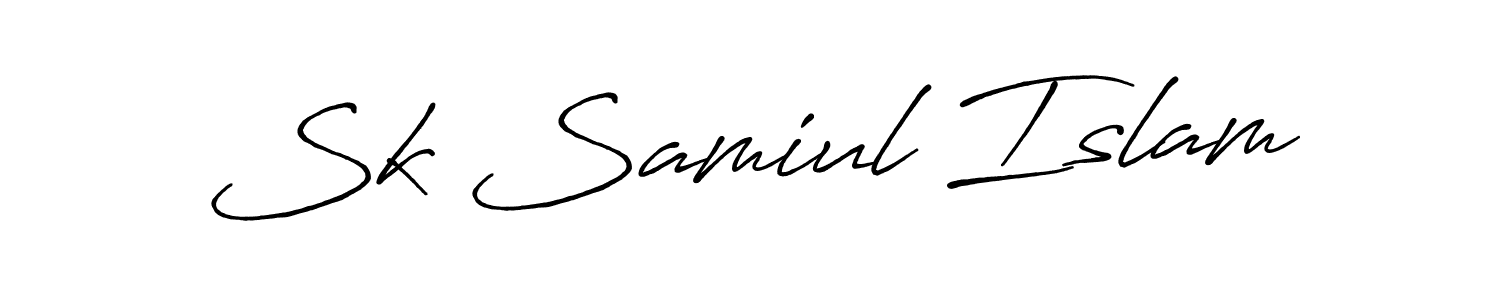 Use a signature maker to create a handwritten signature online. With this signature software, you can design (Antro_Vectra_Bolder) your own signature for name Sk Samiul Islam. Sk Samiul Islam signature style 7 images and pictures png