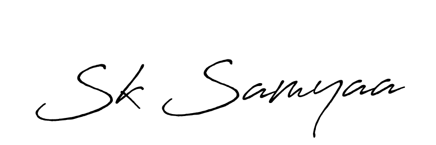 Make a beautiful signature design for name Sk Samyaa. With this signature (Antro_Vectra_Bolder) style, you can create a handwritten signature for free. Sk Samyaa signature style 7 images and pictures png