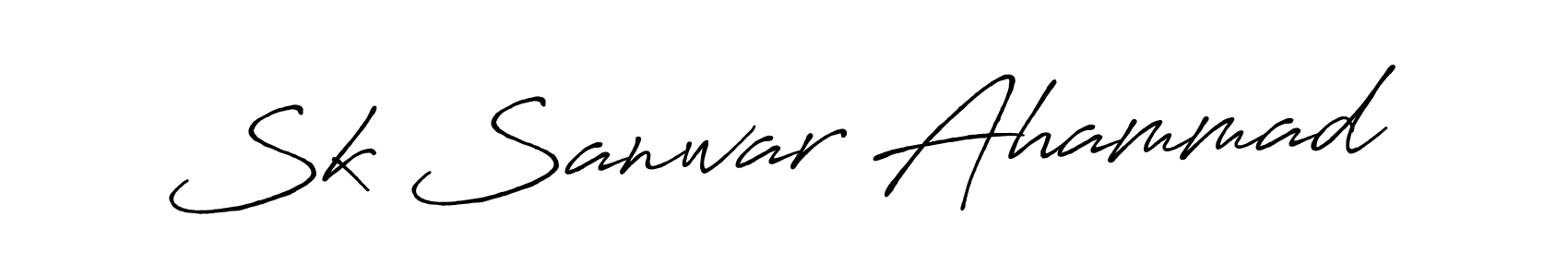 Make a beautiful signature design for name Sk Sanwar Ahammad. With this signature (Antro_Vectra_Bolder) style, you can create a handwritten signature for free. Sk Sanwar Ahammad signature style 7 images and pictures png