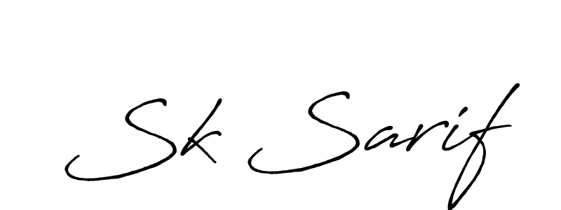 How to make Sk Sarif signature? Antro_Vectra_Bolder is a professional autograph style. Create handwritten signature for Sk Sarif name. Sk Sarif signature style 7 images and pictures png