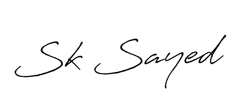 Design your own signature with our free online signature maker. With this signature software, you can create a handwritten (Antro_Vectra_Bolder) signature for name Sk Sayed. Sk Sayed signature style 7 images and pictures png