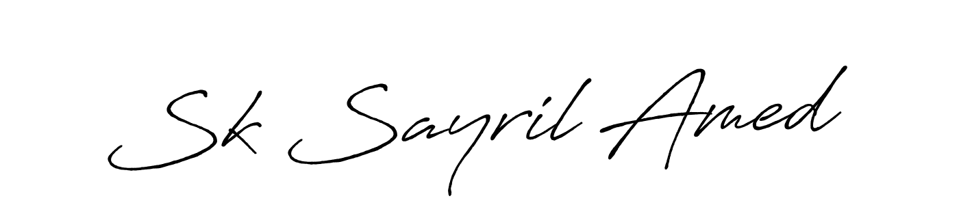 Sk Sayril Amed stylish signature style. Best Handwritten Sign (Antro_Vectra_Bolder) for my name. Handwritten Signature Collection Ideas for my name Sk Sayril Amed. Sk Sayril Amed signature style 7 images and pictures png