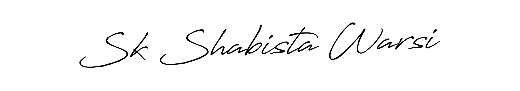How to make Sk Shabista Warsi name signature. Use Antro_Vectra_Bolder style for creating short signs online. This is the latest handwritten sign. Sk Shabista Warsi signature style 7 images and pictures png