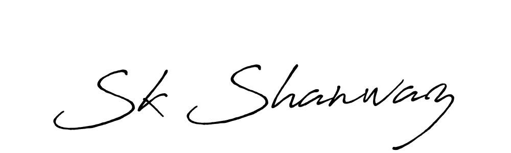 How to make Sk Shanwaz name signature. Use Antro_Vectra_Bolder style for creating short signs online. This is the latest handwritten sign. Sk Shanwaz signature style 7 images and pictures png