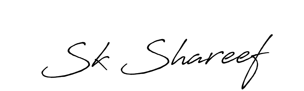 Use a signature maker to create a handwritten signature online. With this signature software, you can design (Antro_Vectra_Bolder) your own signature for name Sk Shareef. Sk Shareef signature style 7 images and pictures png