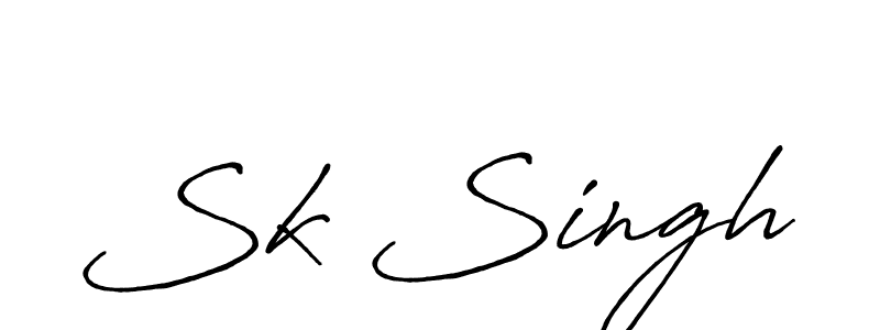 Use a signature maker to create a handwritten signature online. With this signature software, you can design (Antro_Vectra_Bolder) your own signature for name Sk Singh. Sk Singh signature style 7 images and pictures png