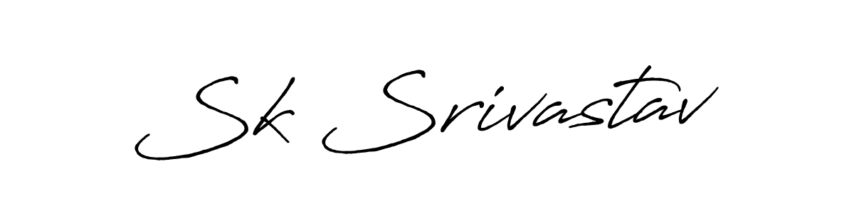 How to make Sk Srivastav name signature. Use Antro_Vectra_Bolder style for creating short signs online. This is the latest handwritten sign. Sk Srivastav signature style 7 images and pictures png