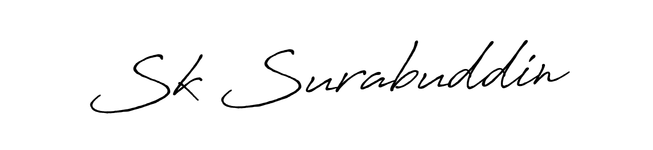 Create a beautiful signature design for name Sk Surabuddin. With this signature (Antro_Vectra_Bolder) fonts, you can make a handwritten signature for free. Sk Surabuddin signature style 7 images and pictures png