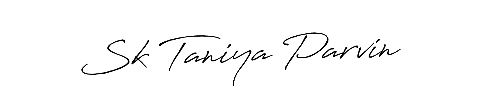 Make a beautiful signature design for name Sk Taniya Parvin. With this signature (Antro_Vectra_Bolder) style, you can create a handwritten signature for free. Sk Taniya Parvin signature style 7 images and pictures png