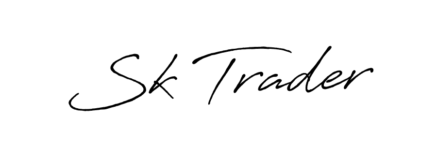 Use a signature maker to create a handwritten signature online. With this signature software, you can design (Antro_Vectra_Bolder) your own signature for name Sk Trader. Sk Trader signature style 7 images and pictures png