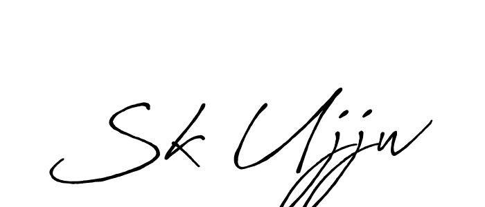 This is the best signature style for the Sk Ujjw name. Also you like these signature font (Antro_Vectra_Bolder). Mix name signature. Sk Ujjw signature style 7 images and pictures png