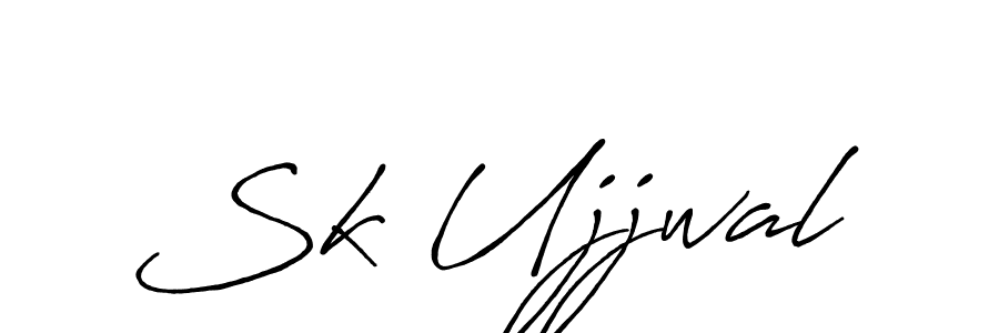 Sk Ujjwal stylish signature style. Best Handwritten Sign (Antro_Vectra_Bolder) for my name. Handwritten Signature Collection Ideas for my name Sk Ujjwal. Sk Ujjwal signature style 7 images and pictures png