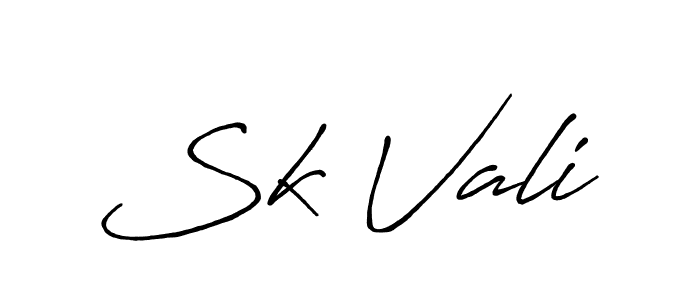 Sk Vali stylish signature style. Best Handwritten Sign (Antro_Vectra_Bolder) for my name. Handwritten Signature Collection Ideas for my name Sk Vali. Sk Vali signature style 7 images and pictures png