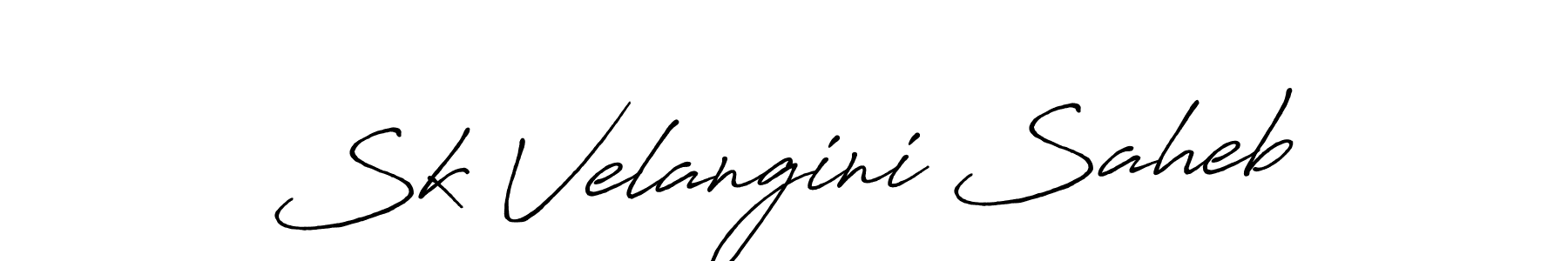 How to make Sk Velangini Saheb name signature. Use Antro_Vectra_Bolder style for creating short signs online. This is the latest handwritten sign. Sk Velangini Saheb signature style 7 images and pictures png
