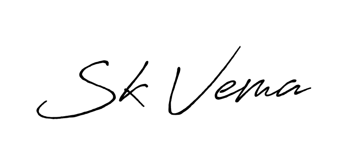 Design your own signature with our free online signature maker. With this signature software, you can create a handwritten (Antro_Vectra_Bolder) signature for name Sk Vema. Sk Vema signature style 7 images and pictures png