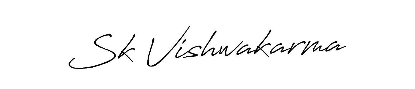 How to make Sk Vishwakarma name signature. Use Antro_Vectra_Bolder style for creating short signs online. This is the latest handwritten sign. Sk Vishwakarma signature style 7 images and pictures png