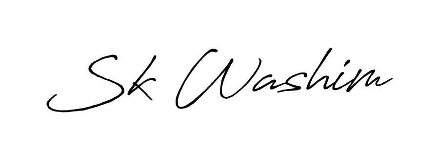 Sk Washim stylish signature style. Best Handwritten Sign (Antro_Vectra_Bolder) for my name. Handwritten Signature Collection Ideas for my name Sk Washim. Sk Washim signature style 7 images and pictures png