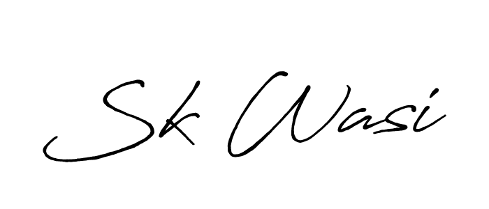 Make a beautiful signature design for name Sk Wasi. With this signature (Antro_Vectra_Bolder) style, you can create a handwritten signature for free. Sk Wasi signature style 7 images and pictures png