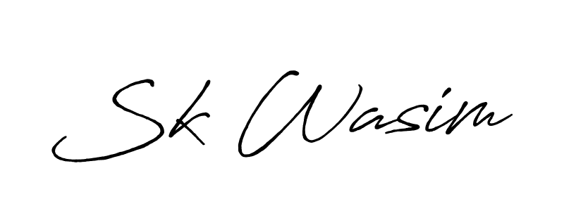 How to make Sk Wasim signature? Antro_Vectra_Bolder is a professional autograph style. Create handwritten signature for Sk Wasim name. Sk Wasim signature style 7 images and pictures png