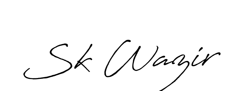 Design your own signature with our free online signature maker. With this signature software, you can create a handwritten (Antro_Vectra_Bolder) signature for name Sk Wazir. Sk Wazir signature style 7 images and pictures png