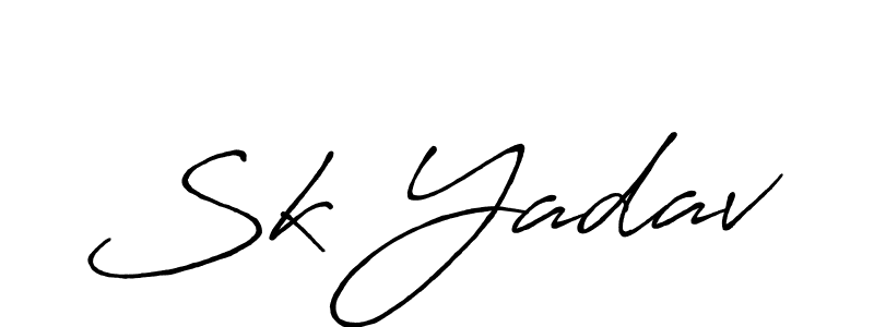 Sk Yadav stylish signature style. Best Handwritten Sign (Antro_Vectra_Bolder) for my name. Handwritten Signature Collection Ideas for my name Sk Yadav. Sk Yadav signature style 7 images and pictures png