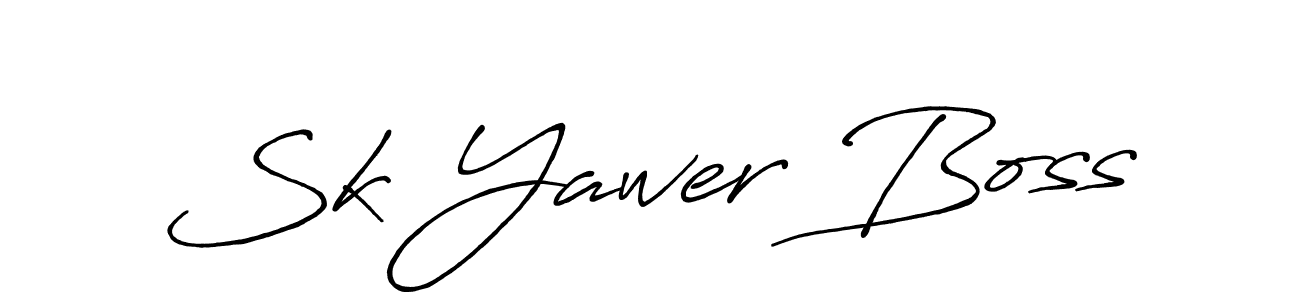 Also You can easily find your signature by using the search form. We will create Sk Yawer Boss name handwritten signature images for you free of cost using Antro_Vectra_Bolder sign style. Sk Yawer Boss signature style 7 images and pictures png
