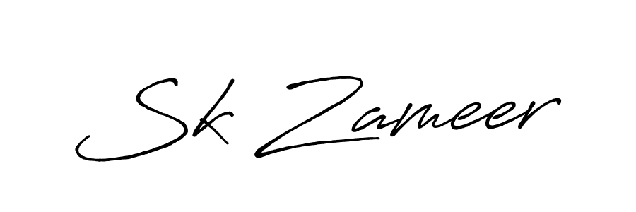 Design your own signature with our free online signature maker. With this signature software, you can create a handwritten (Antro_Vectra_Bolder) signature for name Sk Zameer. Sk Zameer signature style 7 images and pictures png