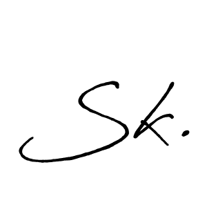 Make a beautiful signature design for name Sk.. With this signature (Antro_Vectra_Bolder) style, you can create a handwritten signature for free. Sk. signature style 7 images and pictures png