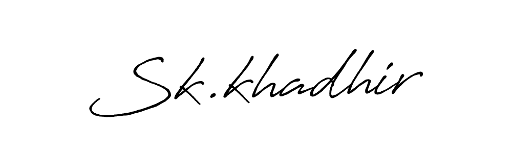 Make a beautiful signature design for name Sk.khadhir. With this signature (Antro_Vectra_Bolder) style, you can create a handwritten signature for free. Sk.khadhir signature style 7 images and pictures png