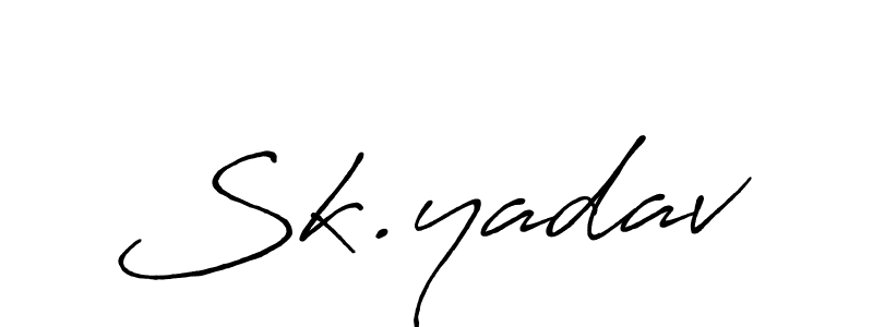 Design your own signature with our free online signature maker. With this signature software, you can create a handwritten (Antro_Vectra_Bolder) signature for name Sk.yadav. Sk.yadav signature style 7 images and pictures png