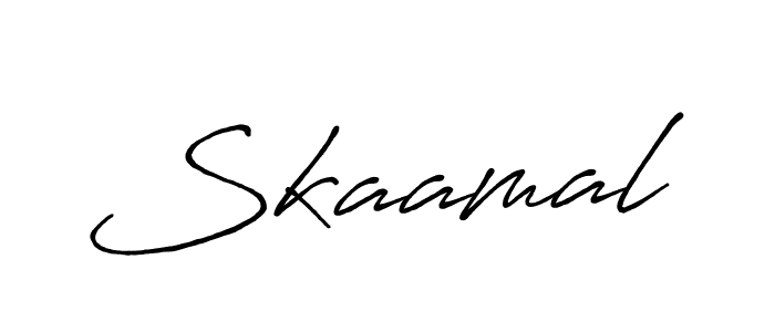 Use a signature maker to create a handwritten signature online. With this signature software, you can design (Antro_Vectra_Bolder) your own signature for name Skaamal. Skaamal signature style 7 images and pictures png